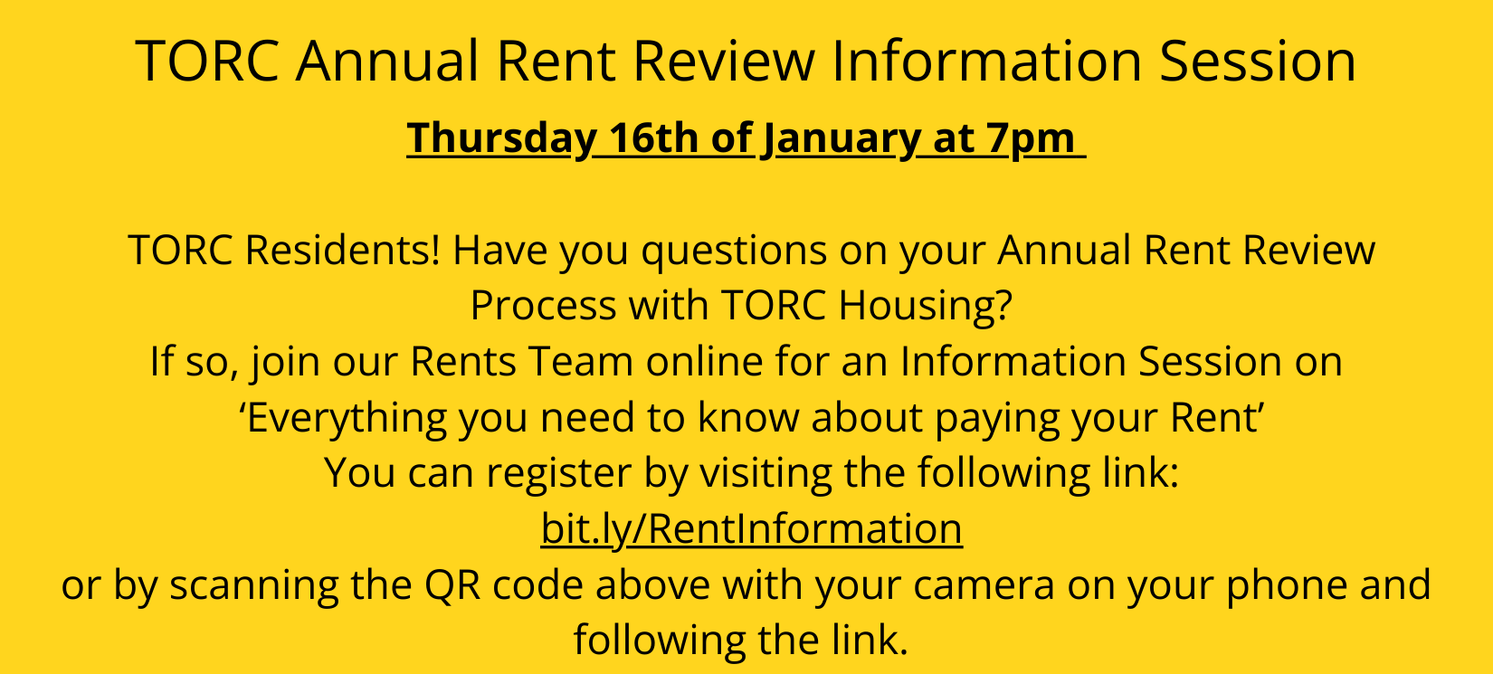 TORC Annual Rent Review Information Session